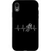Spaceman Astronomy Heartbeat Apparel Custodia per iPhone XR Astronauta Heartbeat Space Spaceman ECG Linea di impulso