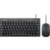 Perixx PERIDUO-212 Combo tastiera piccola e mouse con cavo per Windows, 12 tasti multimediali, layout QWERTY spagnolo