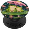 Frog Animal Lover Gifts Due rane sotto un animale ombrello fiore PopSockets PopGrip Adesivo