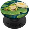 Frog Animal Lover Gifts Rana allegra su un animale di giglio PopSockets PopGrip Adesivo