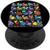 Ocean Sea Marine Animals Alphabet Educat A-Z Ocean Life Exploration ABC Sea Animal Creature Alfabeto PopSockets PopGrip Adesivo