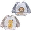 OUDQFCJ 2pcs Bavaglini con Maniche Impermeabile Bavaglino a Manica Lunga Grembiule Pappa