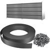 TATIVALO Strisce frangivista per recinzioni a doppia asta, in PVC, per giardino, balcone, terrazza, 35 m x 4,7 cm, colore grigio, con 50 clip