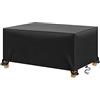 AXFZZRS Copertura per Mobili da Giardino,Oxford 420D per Coperture per Arredo Esterno,Copri Tavolo per Esterno Telo Antivento,Anti-vento, Anti-UV,per tavolo da patio rettangolare (170x90x80cm,Nero)