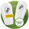 JDP Parastinchi personalizzabili 2.0, mini parastinchi calcio premium 13x8 cm, protezione tibia flessibile e termoformabile, piccole protezioni calcio per uomo, donna e bambini