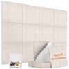 Bibykivn Bacheca da Parete Autoadesiva in Feltro 120x90 cm, 12 Pannelli 30x30 spessore 9 mm, Alternativa Bacheca in Sughero, Lavagna Adesiva da Parete per Foto e Appunti, Vision Board, con Puntine (12, Beige)