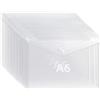 Lueden 30 buste trasparenti in plastica trasparente formato A6, con bottone a pressione, impermeabili, per documenti, scuola, ufficio, casa, viaggi, organizzazione, 16 x 11,5 cm