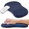 Kuosgm Tappetino ergonomico per mouse, supporto per il polso con rigonfiamento in memory foam, sollievo dal dolore al tunnel carpale, tappetino per mouse con poggiapolsi (30,5 x 20,3 cm, blu scuro)