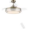 CJOY Ventilatore da Soffitto con Luce Pale Retrattili 107cm 3 Lames | Ventilatore da Soffitto con Telecomando, Lampadario con Ventilatore da Soffitto Reversibile Estate e Inverno, Dimmerabile