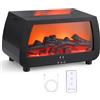Kssvzz Diffusore di Oli Essenziali Camino, 7 Colori LED Fiamma, 3 Timer | Diffusore Aromi Camino con Luce LED 7 Colori Fiamma, 3 Timer, Auto Spegnimento Senza Acqua, per Casa e Ufficio