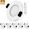 GeyouLux Set di 6 Faretti LED Soffitto 12V-24V DC, IP44 3000K Bianco caldo, 3W 300LM Faretti LED da Incasso per cartongesso, Foro 58-62mm Alluminio Faretti da incasso Bianco, Non dimmerabile