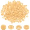 sourcing map Set di 100 bottoni a pressione in resina T5, rotondi, lucidi, senza cuciture, per cucito, artigianato, abbigliamento, borse (beige)