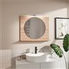 HAJDUK FURNITURE Sonoma Specchio da Bagno H:60 x L:70cm Rotondo ⌀55 con Illuminazione LED 4000K IP44 - Specchio da Parete con Ripiani - LED e Mesola