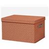 WAKZDSNH Scatola portaoggetti pieghevole con coperchio, in tessuto non tessuto, organizer per vestiti (arancione, 45 x 35 x 24 cm)