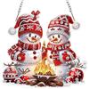 MOGTAA 5D Diamant Peinture Natale Pendente con Catena, Kit Fai Da Te Uomo di Neve Diamond Painting per Adulti e Bambini, Kit Pendente Diamond Painting, per Giardino Casa Decorazione Regali