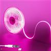 Clearhill Striscia LED COB 12V 2M/6,56FT, Rosa, 960LED, DC5521, 8mm, IP20, decorazione interna DIY (senza alimentatore)