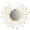 levandeo Specchio da sole dorato, diametro 50 cm, in metallo, decorazione con sole dorato, specchio da parete