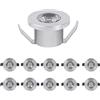 MRDEER Confezione da 10 faretti LED, mini faretti da incasso 1W, faretti da incasso 12V 3000K, per cucina, soggiorno, luce mobile, vetrina, illuminazione scale, argento