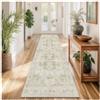 KOMTWNM Tappeto a passatoia vintage, antiscivolo, lavabile, per corridoio, ingresso e cucina, 80 x 240 cm