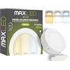 Maxled, Light is Led! Plafoniera LED Soffitto 6W 480LM 3CCT 3000K/4000K/6000K Impermeabile Lampada da Soffitto IP44 Plafoniera Bagno Non Dimmerabile Alluminio Φ120mm x 30m