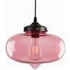 XIRYTU-H 27cm Lampada A Sospensione In Vetro Moderna Con Portalampada In Metallo Nero, Lampadario Da Soffitto Industriale Vintage E27, Per Isola Cucina Sala Da Pranzo Camera Da Letto Bar (Rosa)