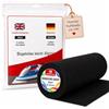 Nähmit 2 Metri di Tessuto termoadesivo per interfodera Leggero (30 g/m²) Tessuto Non Tessuto termoadesivo per interfodera termoadesiva Largo 90 cm (Nero)