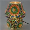 ROCKING GIFTS Lampada da tavolo mosaico vetro e gesso, 30 cm | Lampada da tavolo con mosaico di vetro, base in gesso, altezza 30 cm, luce d'atmosfera calda, stile orientale
