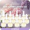 LASENTEUR Ricarica di Profumo per diffusore Elettrico 12x19ml | compatibile con Air Wick e Glade, Profumo per ambienti, ricarica di olio profumato con peonia, gelsomino, orchidea e lillà
