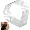 LNSYSNS 9 Ferri da Maglia Circolari 40 cm, Misure 2-10 mm, Acciaio Inox | Punte su due Estremità, Cavo Flessibile, per Cappelli, Maniche e Piccoli Progetti Circolari, Adatti Anche ai Principianti