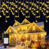 Buudala Tenda Luminosa Esterno 6,4+5M Luci Natale Esterno 200LED Decorazioni Casa Luci di Natale da Esterno Cascata 8 Modalità IP65 Impermeabile Luci Stalattiti per Balcone Tetto Giardino - Bianco Caldo