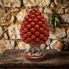 Generico Pigna di Caltagirone in ceramica siciliana decorata a mano colore verde - rosso - giallo - blu 21 cm (Rosso)