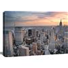 Visario Quadro su tela 120x80 cm 5060 - Skyline di New York - Manhattan nella luce della sera - Quadro già montato su telaio in legno