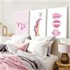 BeiYiHo 3 quadri camera da letto adolescente ragazza moderna decorazione da parete rosa poster 30x40 poster ragazza deco camera da letto rosa e bianco astetico tela camera da letto adulto donna sexy