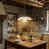 Generico Lampadario a sospensione in ceramica siciliana artigianale con catena per cucina, sala da pranzo Candida 30 cm