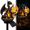 Generic Dragon Solar Garden Light Stake Dragon Legacy Golden Ember Edition, statua da giardino a forma di drago, lampada da giardino calda, statuetta regalo gotica medievale, decorazione fantasy per Halloween