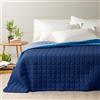 Caleffi Copriletto Trapuntato Singolo 170x270 cm Art. Modern in Microfibra Colore Blu - Reversibile Made in Italy