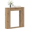vidaXL Cornice per camino in quercia artigianale, 100 x 20 x 100 cm