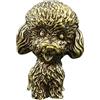 QQYDZSW Statuetta piccola statua in ottone Ottone dorato Miniature artigianali Scultura Rame antico e vecchio Micro-intagliato Animale Barboncino Piccoli ornamenti Ottone massiccio Zodiaco Cane Rame Bronzo an