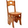 GalaKxay gradino, scala come sgabello, sedia pieghevole | Sgabello pieghevole a 4 livelli, portata 100 kg, in legno di pino, utilizzabile come sedia/scala/scaffale, caramello