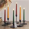 Lights4fun Set di 6 Candele TruGlow® Lunghe e Fine di 22cm in vera Cera Autunnale con LED Bianchi Caldi a Pile e Telecomando per Interni