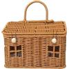 Generico Cesto In Rattan A Forma Di Casa Con Coperchio, Cesto Portaoggetti In Rattan, Decor Vintage A Forma Di Casa, Per Giocattoli Toeletta Snack Picnic Spesa Dispensa Lavanderia