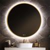 Feel Your Bath Specchio bagno rotondo LED Ø80 cm, cornice dorata, intensità regolabile, antiappannamento, comando touch, spegnimento automatico Installazione facile