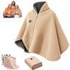 Generico Coperta Riscaldante da Indossare Coperta Elettrica Singola Portatile Beige | Coperta Elettrica USB Portatile Riscaldamento Rapido,Coperta Pile Leggera,Poncho Riscaldante Elettrico Morbida Calda Comoda