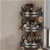 Generic Mensola portaoggetti per doccia, mensola da bagno, con ventosa, organizer angolare per shampoo, accessori da bagno (3 pezzi, grigio)