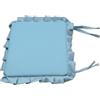 CASABELLAPIU Cuscini per Sedie con Volant e Cerniera, 38x38x4 cm, Set di 6 Pezzi 100% Made In Italy (Azzurro)