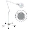 InSyoForeverEC Lampada cosmetica con lente di ingrandimento a LED con piedistallo, 8 x diottrie, luce fredda, regolabile, lente d'ingrandimento da lavoro, studio cosmetico su treppiede, lampada da