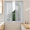 HOMEYA - Tende Cucina, 60x120 cm, Grigio Chiaro,Tende Cucina con Righe,Traslucidi in Voile - Tendine Finestra a Vetro per Interni
