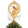 Generic Puntale per albero di Natale commemorativo illuminato, scultoreo angelo con luci calde, stelle e gocce ispirate a cristalli per un'esposizione natalizia a strati, *C