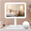 FASCINATE Specchio cosmetico ricaricabile con luci, 8,85 ×6,124,5 cm, avorio
