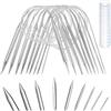 rumitpan Ferri circolari da maglia circolari, 40 cm, in acciaio inox, set da 9 ferri da maglia circolari da 2,5 a 10 mm, per principianti, per calze, cappelli, maniche, colletto o piccoli progetti
